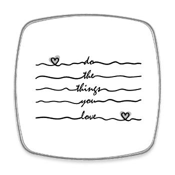the things u love - Square fridge magnet - white - Front