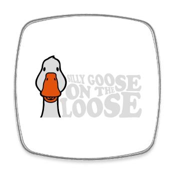 goose on the loose - Viereckiger Kühlschrankmagnet - Weiß - Vorne