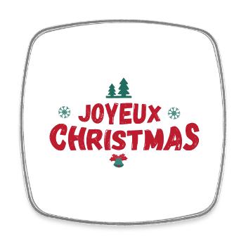 Joyeux christmas Noël - Magnet carré - blanc - Devant