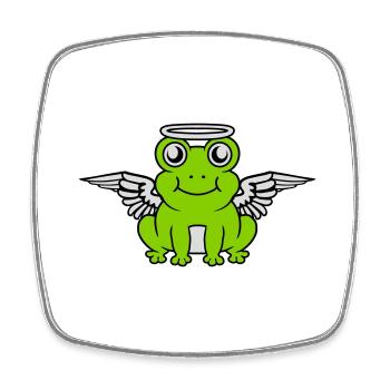 Halo Wings Frog Angel - Square fridge magnet - white - Front
