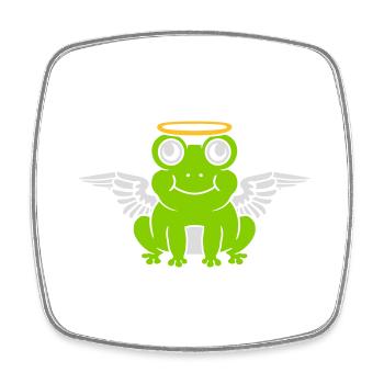 Engel Frosch Flügel Heiligenschein - Viereckiger Kühlschrankmagnet - Weiß - Vorne