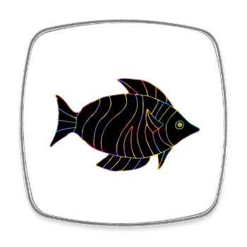 Fisch - Viereckiger Kühlschrankmagnet - Weiß - Vorne