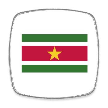 Surinam Flagge - Viereckiger Kühlschrankmagnet - Weiß - Vorne