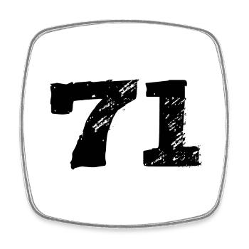71 Maillot numéro - Magnet carré - blanc - Devant