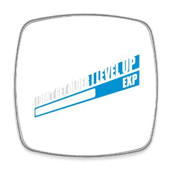 get older level up - Square fridge magnet - white - Front