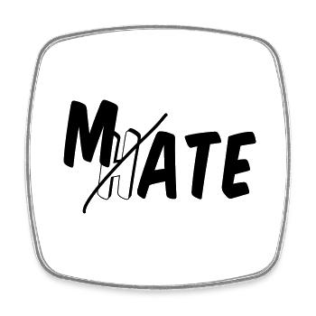 I mate you - Viereckiger Kühlschrankmagnet - Weiß - Vorne