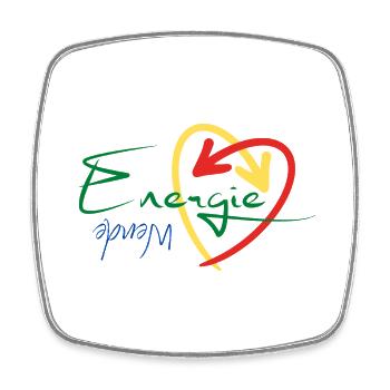 Energiewende jetzt! Erneuerbare Energie Statement - Viereckiger Kühlschrankmagnet - Weiß - Vorne