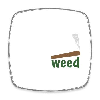 HollyWeed white - Viereckiger Kühlschrankmagnet - Weiß - Vorne