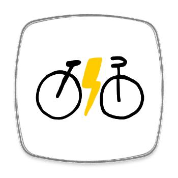 E bike - Square fridge magnet - white - Front