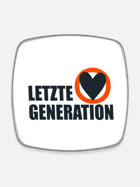 Letzte Generation - Design 4 - Viereckiger Kühlschrankmagnet - Weiß