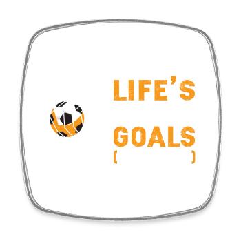 Life s About Goals Assists Soccer Sports Lover - Square fridge magnet - white - Front