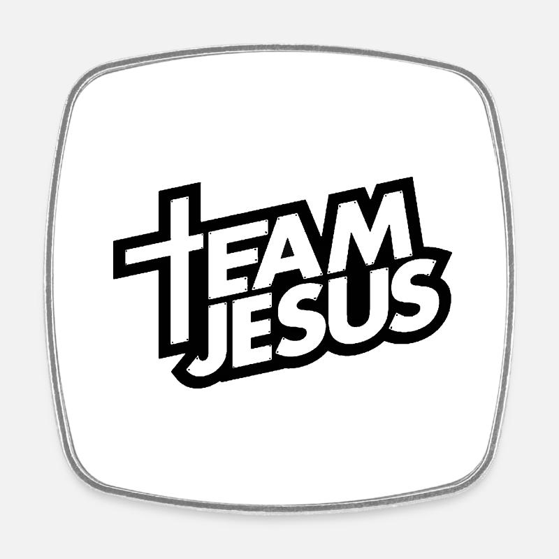 Team Jesus - Viereckiger Kühlschrankmagnet - Weiß