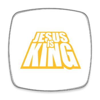 Citation de Jésus est roi - Magnet carré - blanc - Devant