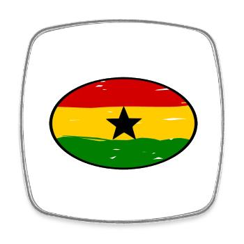 Autocollants Ghana - Magnet carré - blanc - Devant