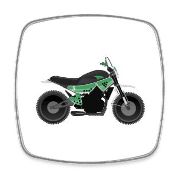 Motorcycle in a delicious motif. - Square fridge magnet - white - Front