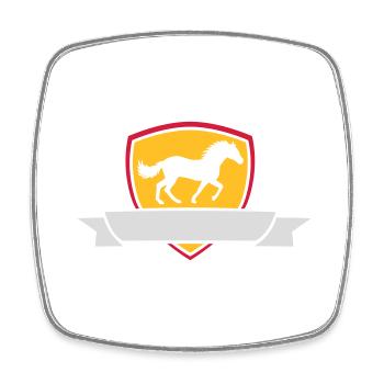 Insert Text Horse Banner - Square fridge magnet - white - Front