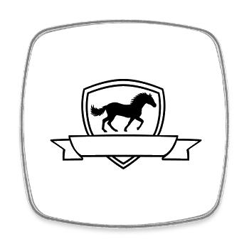 Horse Banner Coat of Arms Shield - Square fridge magnet - white - Front