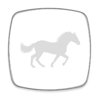 Conception de silhouette de cheval de course - Magnet carré - blanc - Devant