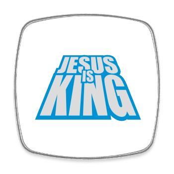 Citation de Jésus est roi - Magnet carré - blanc - Devant