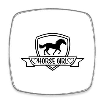 Citation de fille de cheval disant - Magnet carré - blanc - Devant