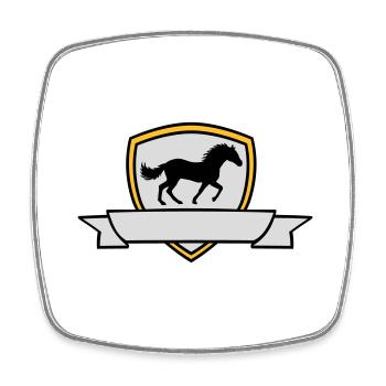 Banner Horse Coat of Arms Shield - Square fridge magnet - white - Front