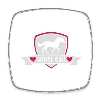 Citation de fille de cheval disant - Magnet carré - blanc - Devant