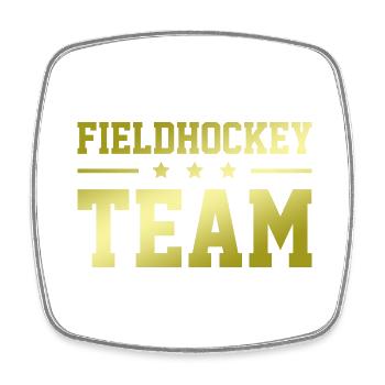 Fieldhockey Team - Viereckiger Kühlschrankmagnet - Weiß - Vorne