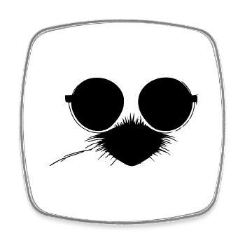 Porcupine Sunglasses Cute Animals Vector 24 - Square fridge magnet - white - Front