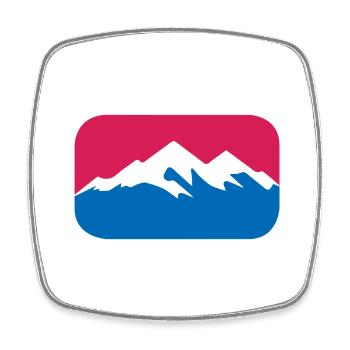 Berge Wandern Logo Schnee Alpen lustiges Geschenk - Viereckiger Kühlschrankmagnet - Weiß - Vorne