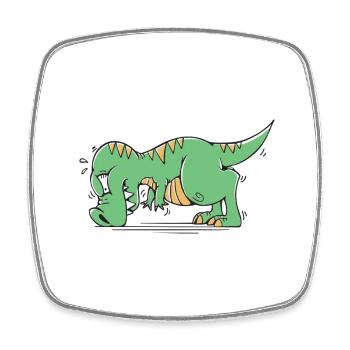 T-Rex Hates Push-ups Push-ups Funny Humor - Square fridge magnet - white - Front