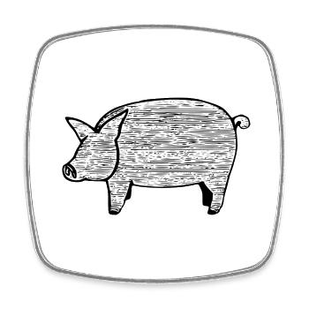 porc doux porcs porcs animaux animaux 18 - Magnet carré - blanc - Devant