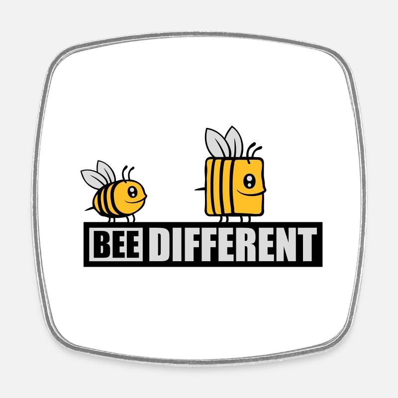 bee different Spruch Zitat - Viereckiger Kühlschrankmagnet - Weiß