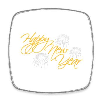 Citation Bonne année - Magnet carré - blanc - Devant