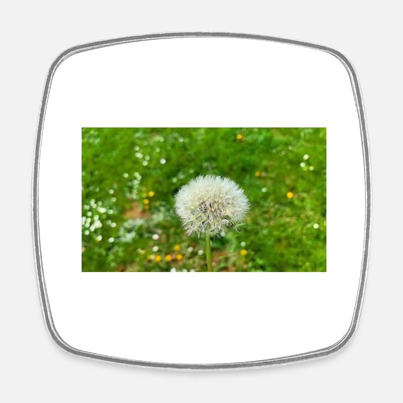 Dandelion - Square fridge magnet - white