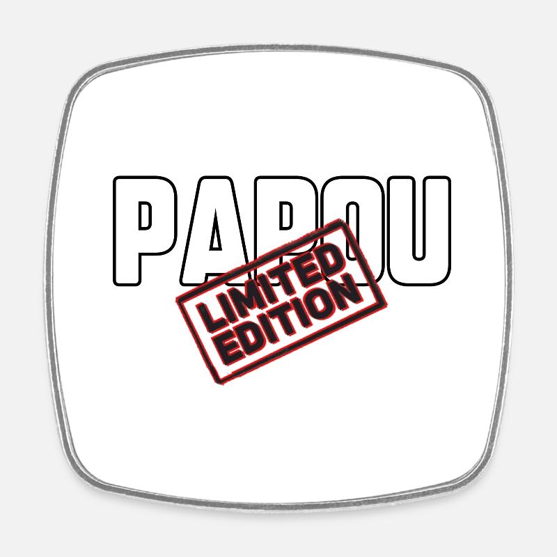 Papou - Magnet carré - blanc