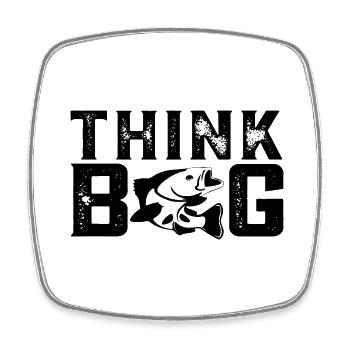 Think Big Angler Angeln - Viereckiger Kühlschrankmagnet - Weiß - Vorne