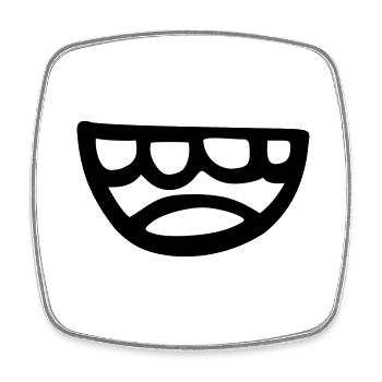 Smile - Magnet carré - blanc - Devant