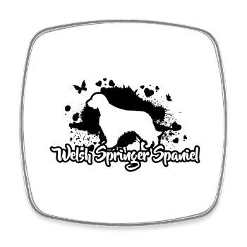 WELSH SPRINGER SPANIEL Dog breed Dogs Wilsigns - Square fridge magnet - white - Front