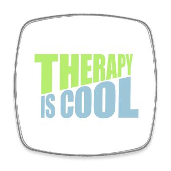 therapy is cool Quote - Square fridge magnet - white - Front