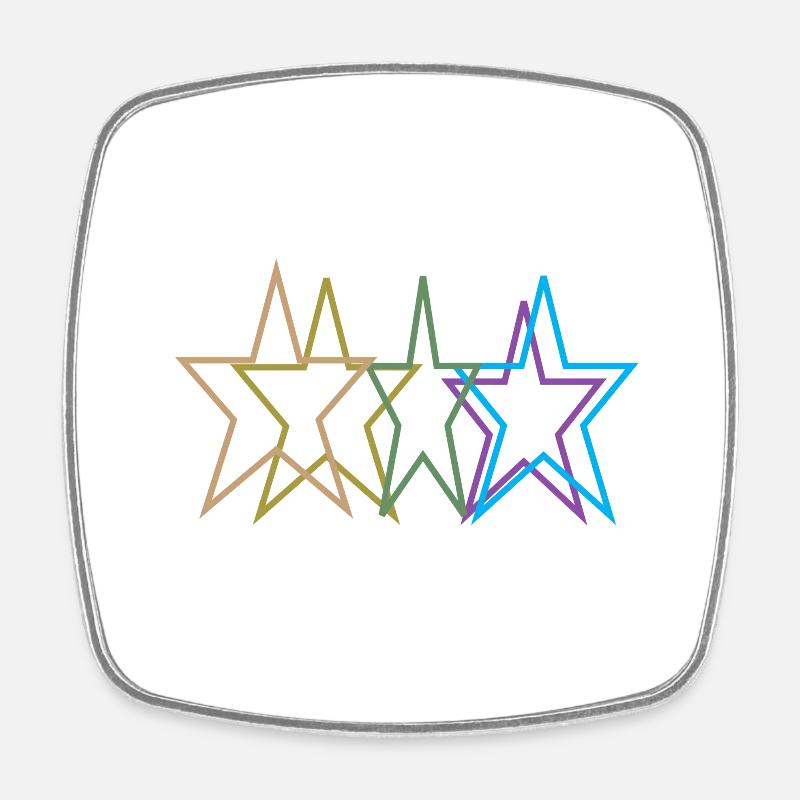 Étoiles colorées Image12 - Magnet carré - blanc