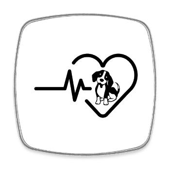 Dog - Square fridge magnet - white - Front