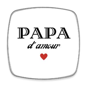 papa d'amour - Magnet carré - blanc - Devant