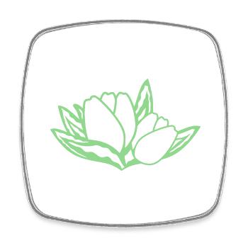 Tulip - Square fridge magnet - white - Front