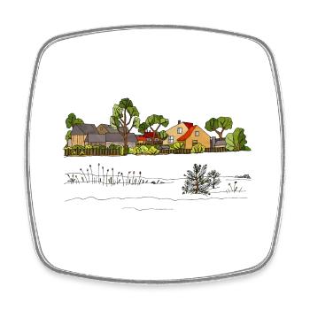 Rural landscape - Square fridge magnet - white - Front