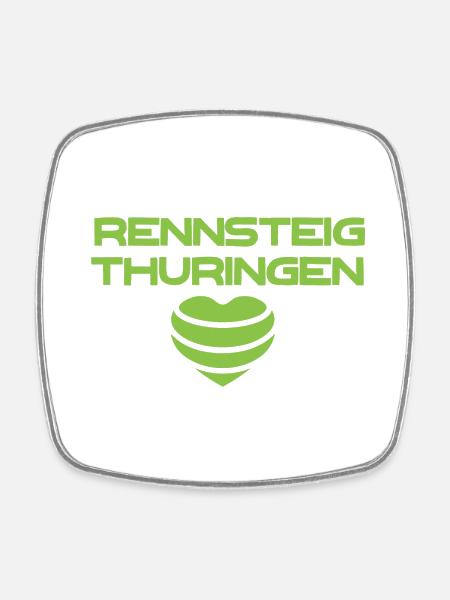 Rennsteig Thüringen - Viereckiger Kühlschrankmagnet - Weiß