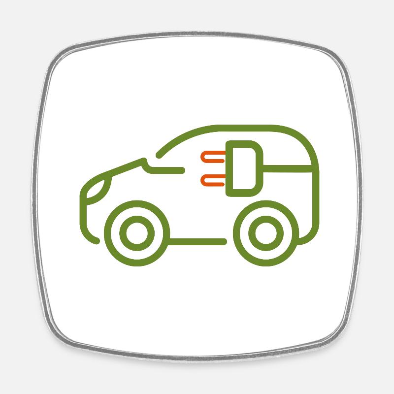 e car elektro auto grün elektrisch e auto - Viereckiger Kühlschrankmagnet - Weiß