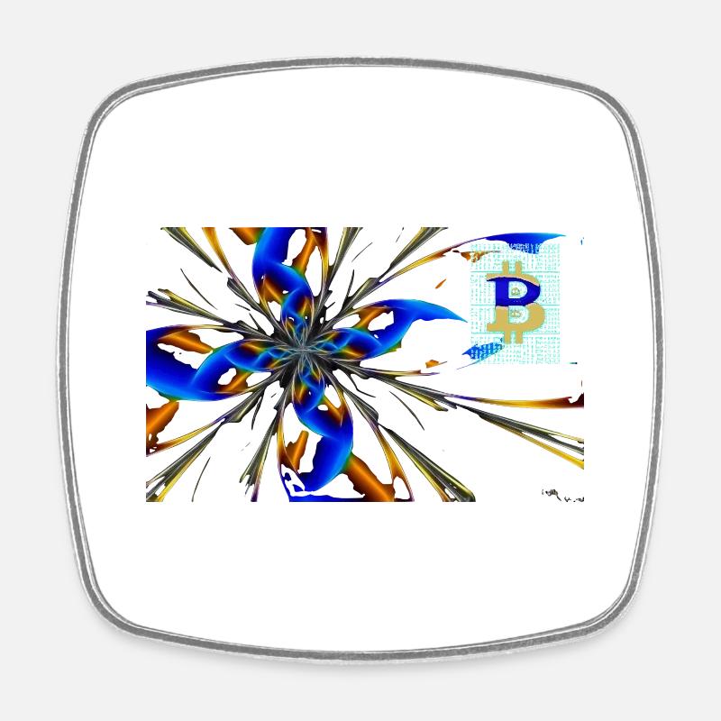 abstract Bitcoin 2 - Square fridge magnet - white