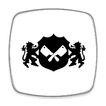 Armoiries du boucher - Magnet carré - blanc - Devant