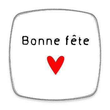 BONNE FÊTE. FÊTE DES MÈRES. FÊTE DES PÈRES. FÊTE - Magnet carré - blanc - Devant