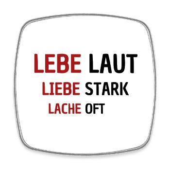 LEBE - Viereckiger Kühlschrankmagnet - Weiß - Vorne